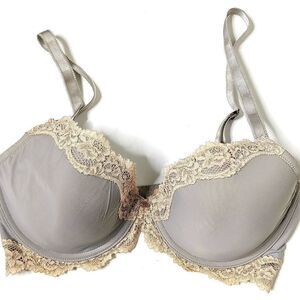 Scarlett Blue Pale Blue Lace Trimmed T-Shirt Bra 34E 36D